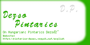 dezso pintarics business card